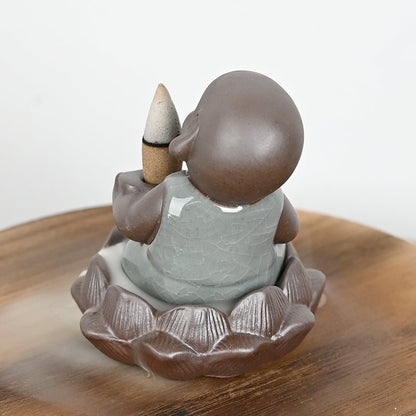 Ceramic incense burner "Little Monk of Inner Joy"