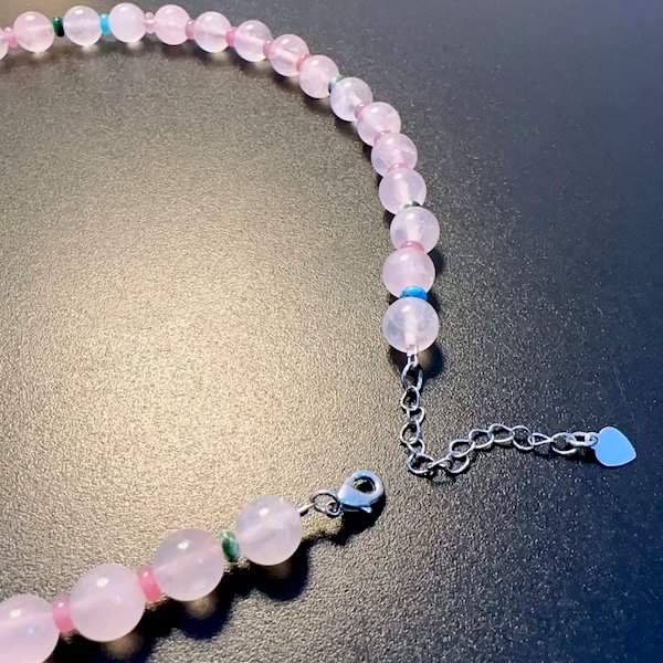 Rose Quartz Crystal Dopamine Beads Necklace