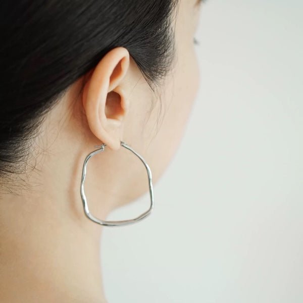 Japanese style minimalist artistic hoop earrings