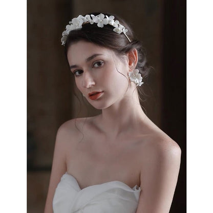 Romantic Ceramic Flower Bridal Headband