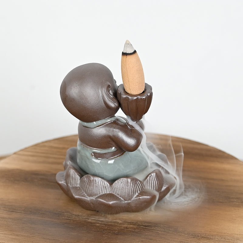 Ceramic incense burner "Little Monk of Blooming"