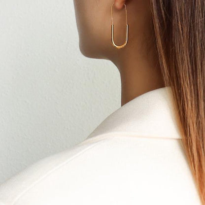 Minimal design paperclip hoop earrings