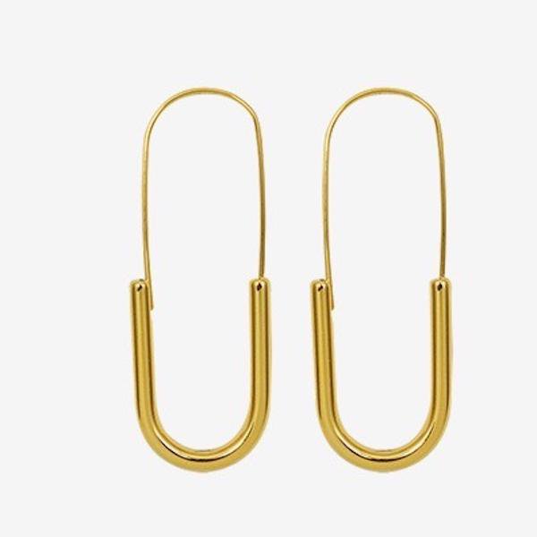 Minimal design paperclip hoop earrings