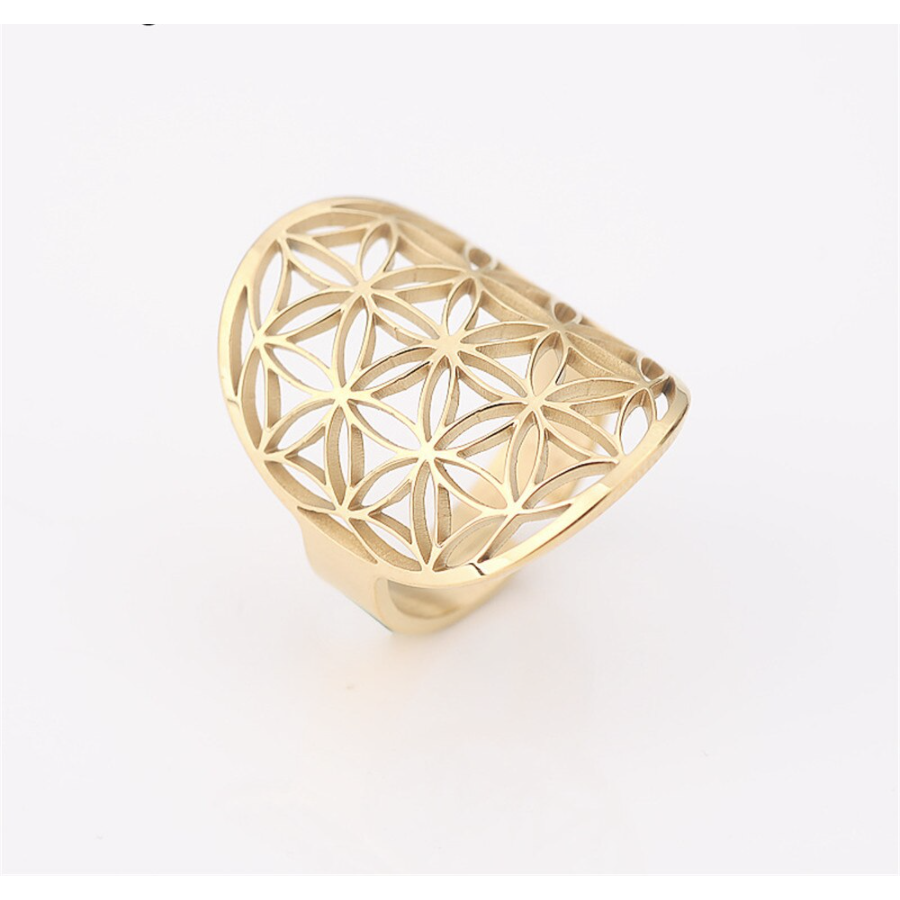 Ring 'Flower of Life' in 925 silver or gold plated