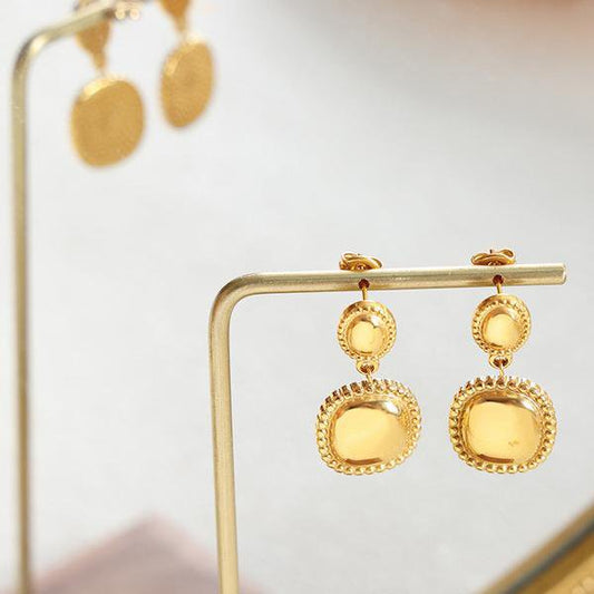 Modern Vintage Small Button Earrings