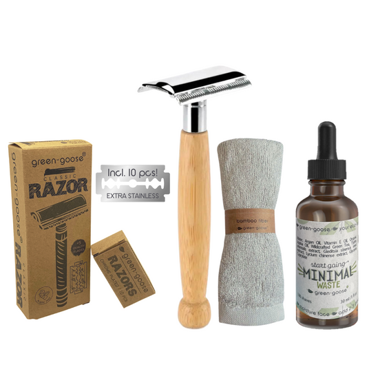 green-goose Shaving Set with Shaving Oil - Bamboo