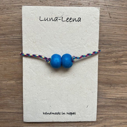 Luna-Leena armband blauw - one size - gemaakt van bestaande kettingen uit Nepal