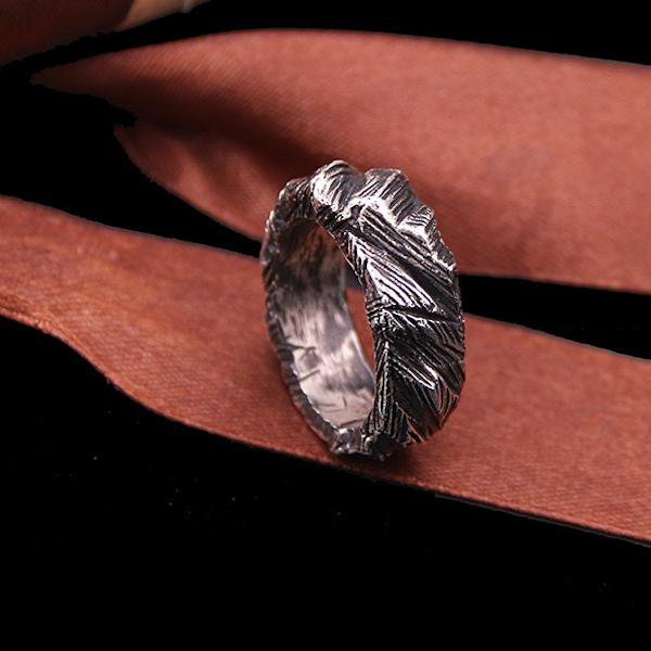 Vintage inspired rock ring - solid silver