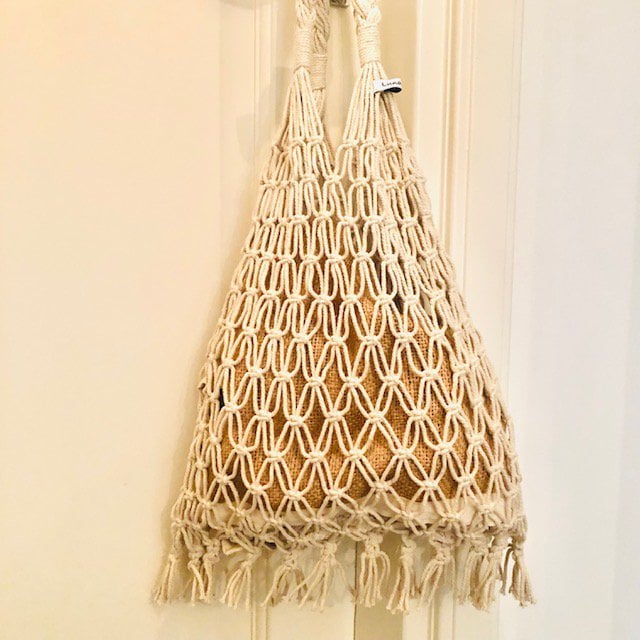 Luna-Leena tas macrame gebroken wit - katoen - handgemaakt in Nepal