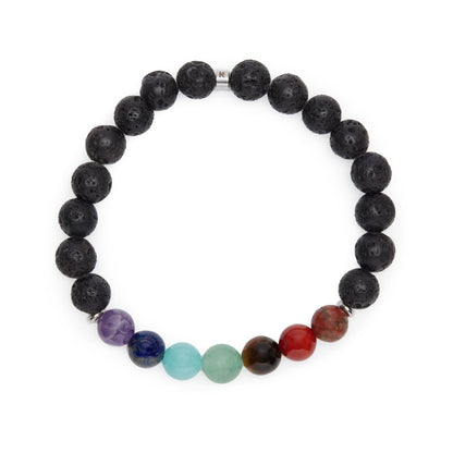 Bracelet "Healing of the 7 chakras" in Lava stones