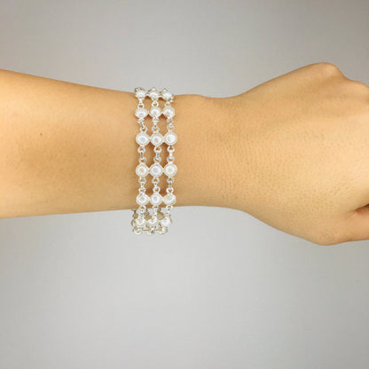 "Puur en elegantie" armband in parels en 925 zilver