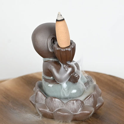 Ceramic incense burner "Little Monk of Blooming"