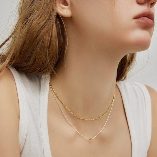 Modern Chic Stacked Necklaces-Gold &amp; Silver