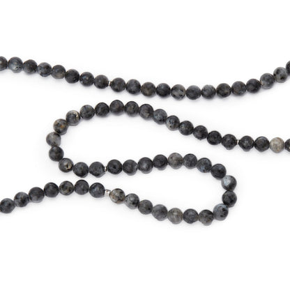 Bracelet Mala "Om" of 108 beads in Gray Labradorite