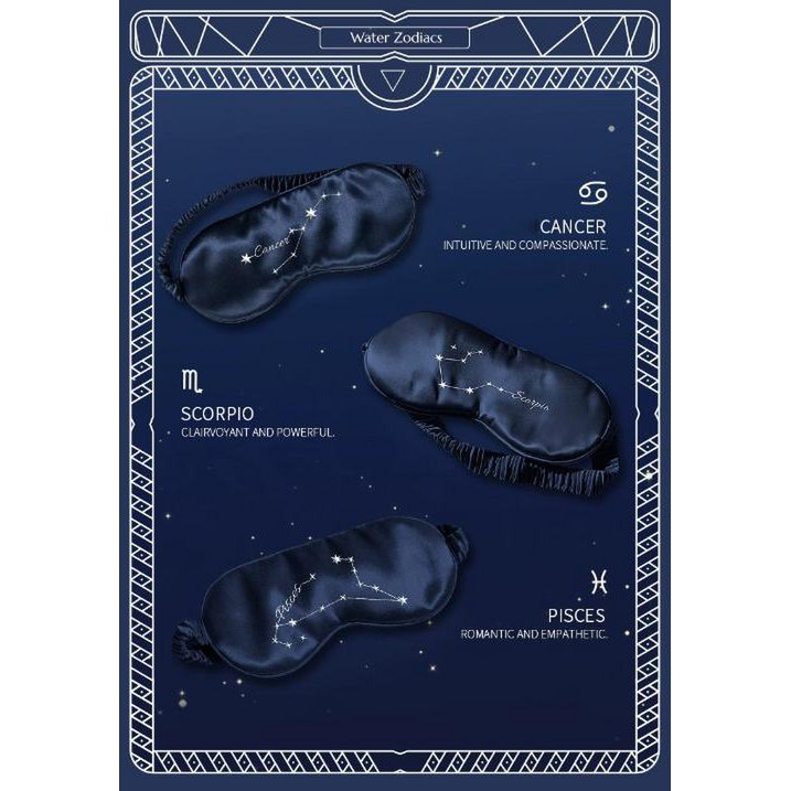 Zodiac Signs 100% Silk Sleep Mask-Oversize