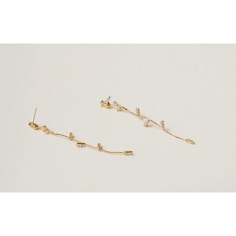 Retro rose gold plated long earrings