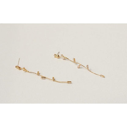 Retro rose gold plated long earrings