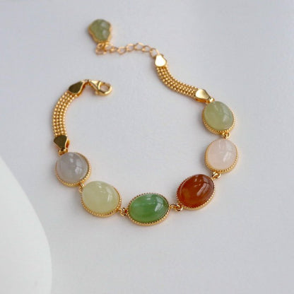 Rainbow Color Jade Beads Bracelet