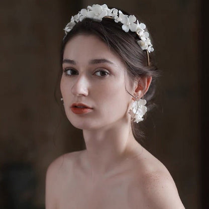 Romantic Ceramic Flower Bridal Headband