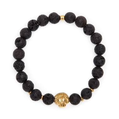 Bracelet 'Strength and power of the lion' made of lava stones