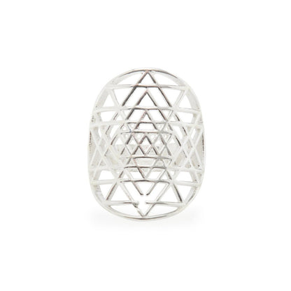 Sri Yantra-ring in 925 zilver of geel goud