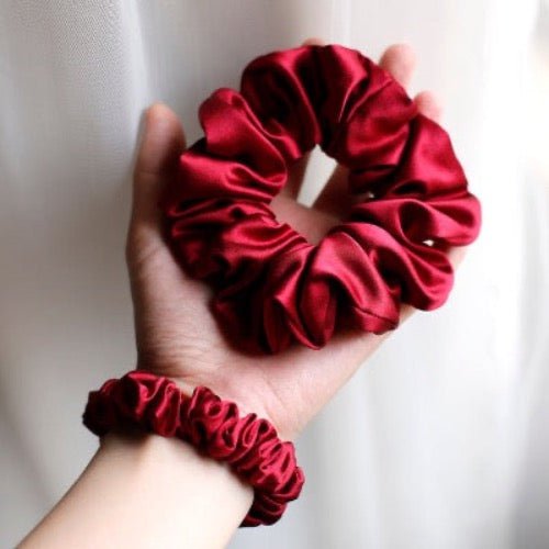 100% Silk Scrunchie Set - 19 momme - A set of 3