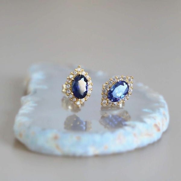 Sapphire look blue crystal earrings