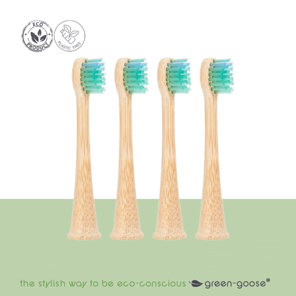 green-goose Sonicare Bamboo Brush Heads Kids - 4 Pieces - Green