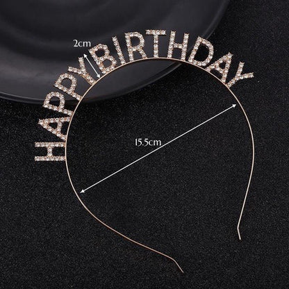 Sparkling Birthday Headband - Happy Birthday Letters