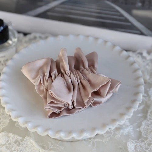 Chic 100% Silk Skirt Design Hair Scrunchie-Double Layer-19mm