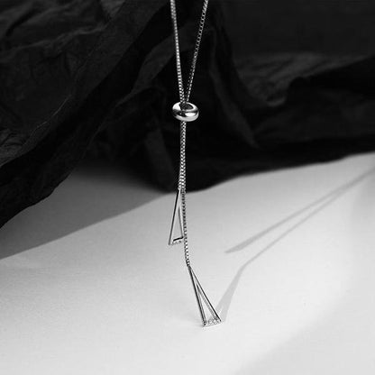 Sterling silver triangle necklace