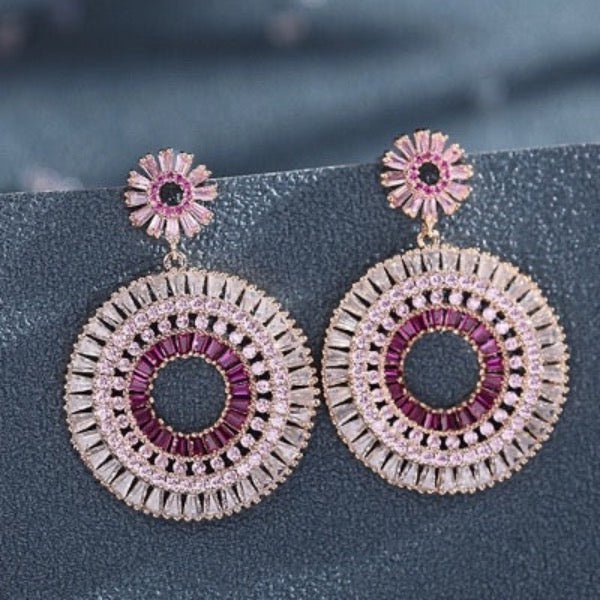 Dazzling Halo Earrings - Luxury Drop Earrings