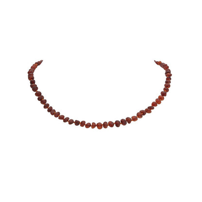 "Safety and Presence of Gaia" Baby Necklace in Cognac Amber