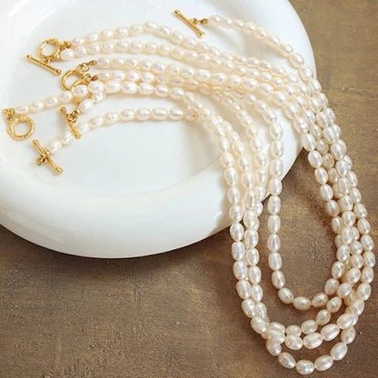 Timeless pearl bead necklace with OT clasp