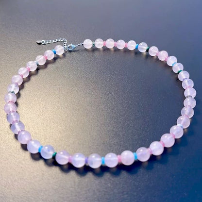 Rose Quartz Crystal Dopamine Beads Necklace