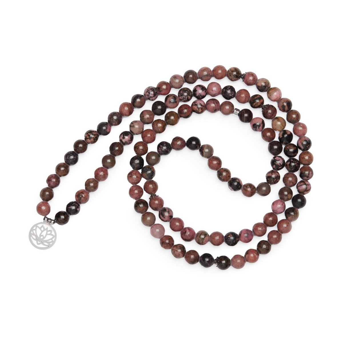 Mala bracelet "Mastery of Emotions" of 108 Rhodonite beads