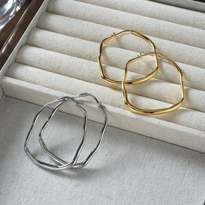 Japanese style minimalist artistic hoop earrings