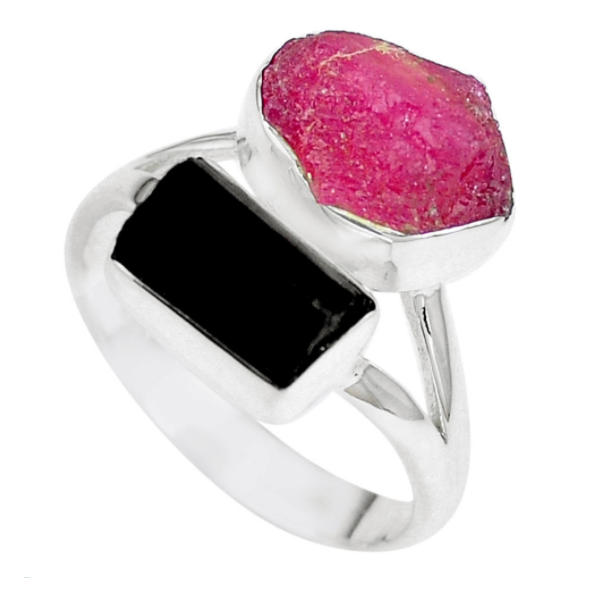 Ring 'Self-confidence' in ruby ​​and 925 silver