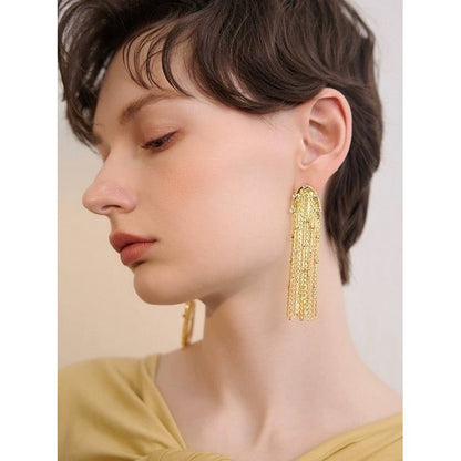 Sparkling Tassel Longline Earrings