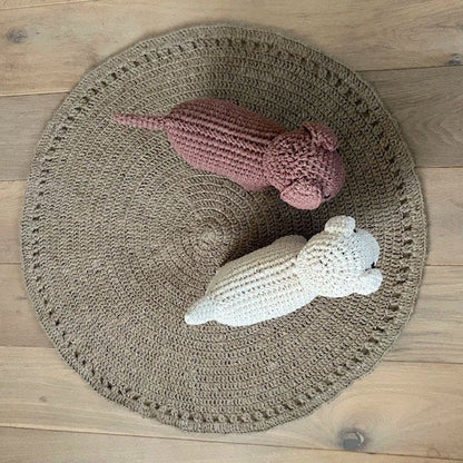 Luna-Leena vloerkleed rond jute - 80ø cm - handgehaakt in Nepal