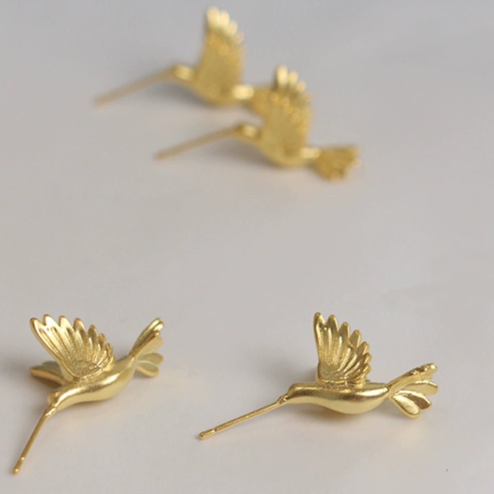 Good luck birds stud earrings