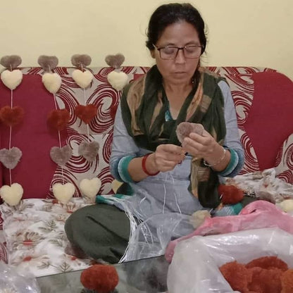 Luna-Leena mobiele harten veelkleurig - zachte wol - handgemaakt in Nepal