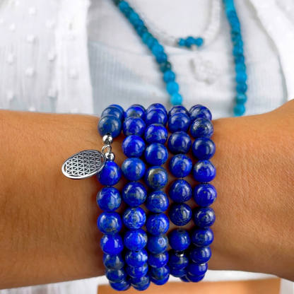 "3rd Eye" Mala Bracelet with 108 Lapis Lazuli beads