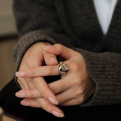 Minimalist statement rings with oval egg design, adjustable