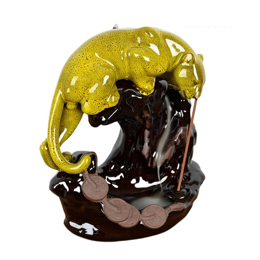 "Courage of the Leopard" Ceramic Incense Burner