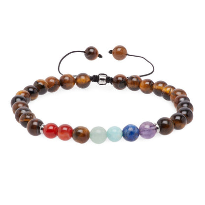 Children's bracelet 7 Chakras "Self-confidence" in Tiger's Eye