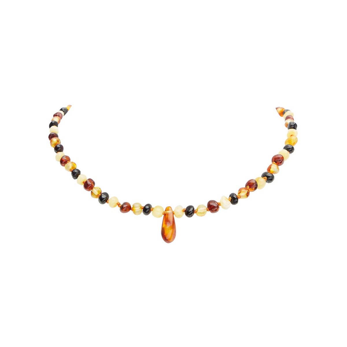 Baby necklace “Shades of the Earth” in Amber in 4 colors with pendant