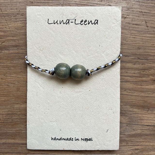 Luna-Leena armband grijs - one size - gemaakt van bestaande kettingen uit Nepal