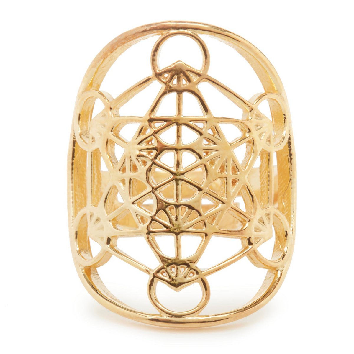 Metatron's cube ring "Power and consciousness" in gold plated or 925 silver