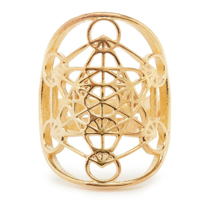 Metatron's cube ring "Power and consciousness" in gold plated or 925 silver